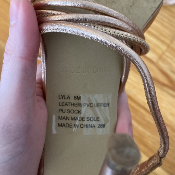 Steve Madden Pink Metallic Lace Up Heels Size 8 - Picture 6 of 7